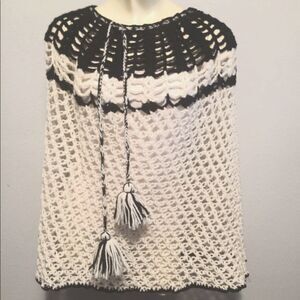 Handmade pullover shawl. OS. Drawstring neck